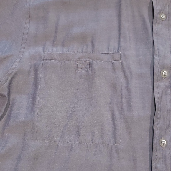 Kenneth Cole Reaction Vintage Button Short Sleeve Gray Silky Shirt Men Lg/Med - Picture 3 of 12
